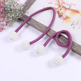Purple (বেগুনি) Luxury Magnetic Curtain Tie Backs (2 পিস সেট)
