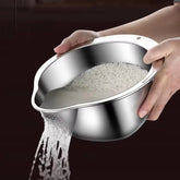 Stainless Steel Rice & Food Strainer Bowl