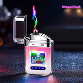 Type-C Rechargeable Dual Arc Lighter – Transparent Shell & LED Battery Indicator